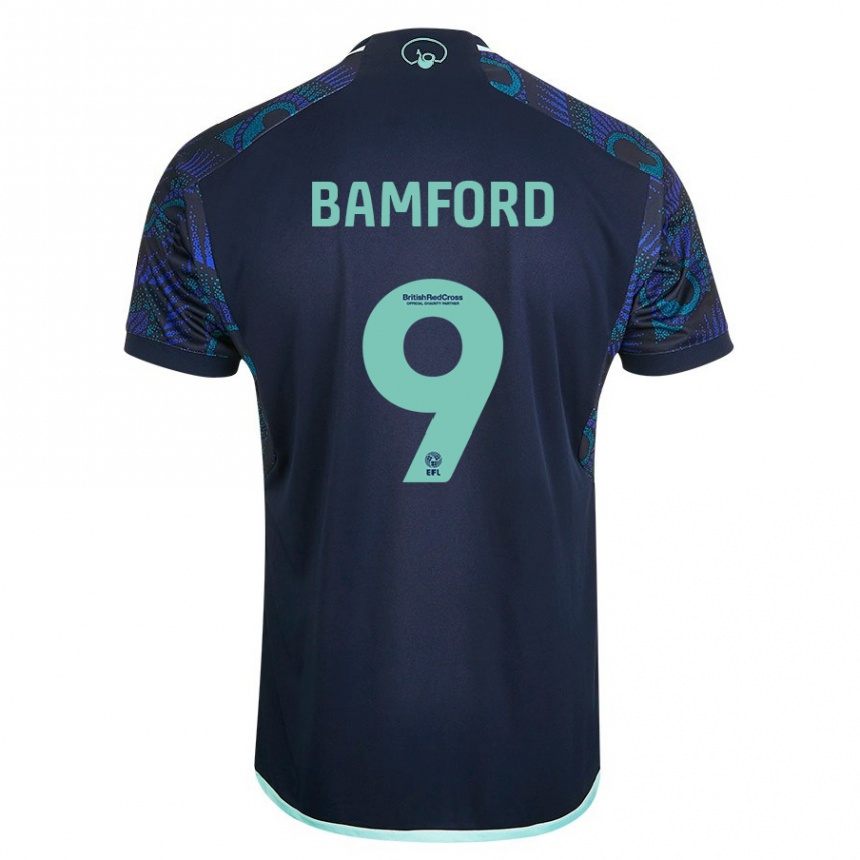 メンズフットボールパトリック・バンフォード#9青アウェイシャツ2023/24ジャージーユニフォーム