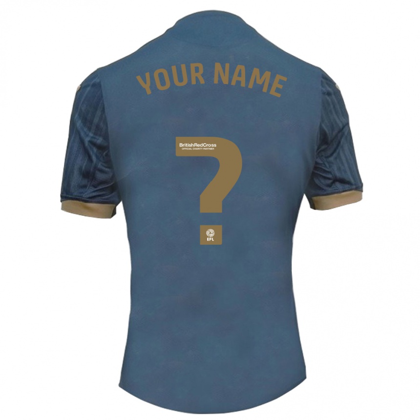 メンズフットボールあなたの名前#0ダークティールアウェイシャツ2023/24ジャージーユニフォーム