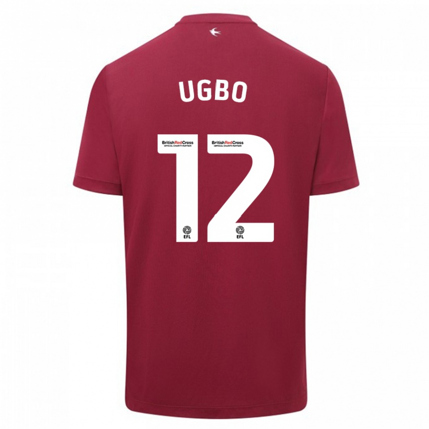 メンズフットボールアイク・ウグボ#12赤アウェイシャツ2023/24ジャージーユニフォーム