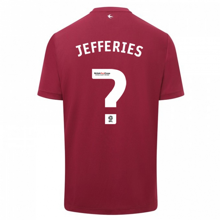 メンズフットボールアイザック・ジェフェリーズ#0赤アウェイシャツ2023/24ジャージーユニフォーム