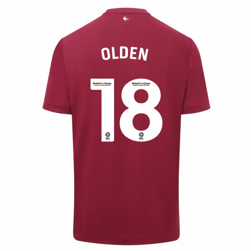 メンズフットボールマッケンジー・オールデン#18赤アウェイシャツ2023/24ジャージーユニフォーム