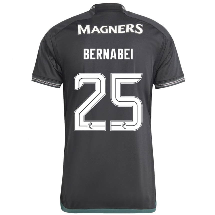 メンズフットボールアレッサンドロ・ベルナベイ#25黒アウェイシャツ2023/24ジャージーユニフォーム