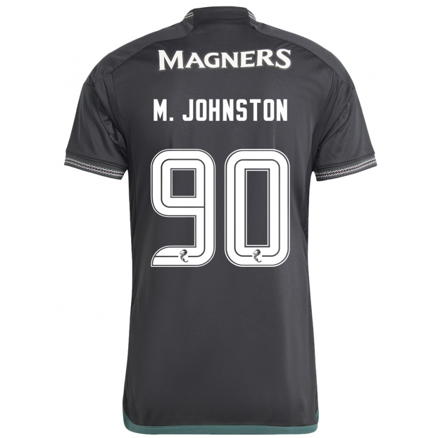 メンズフットボールマイケル・ジョンストン#90黒アウェイシャツ2023/24ジャージーユニフォーム