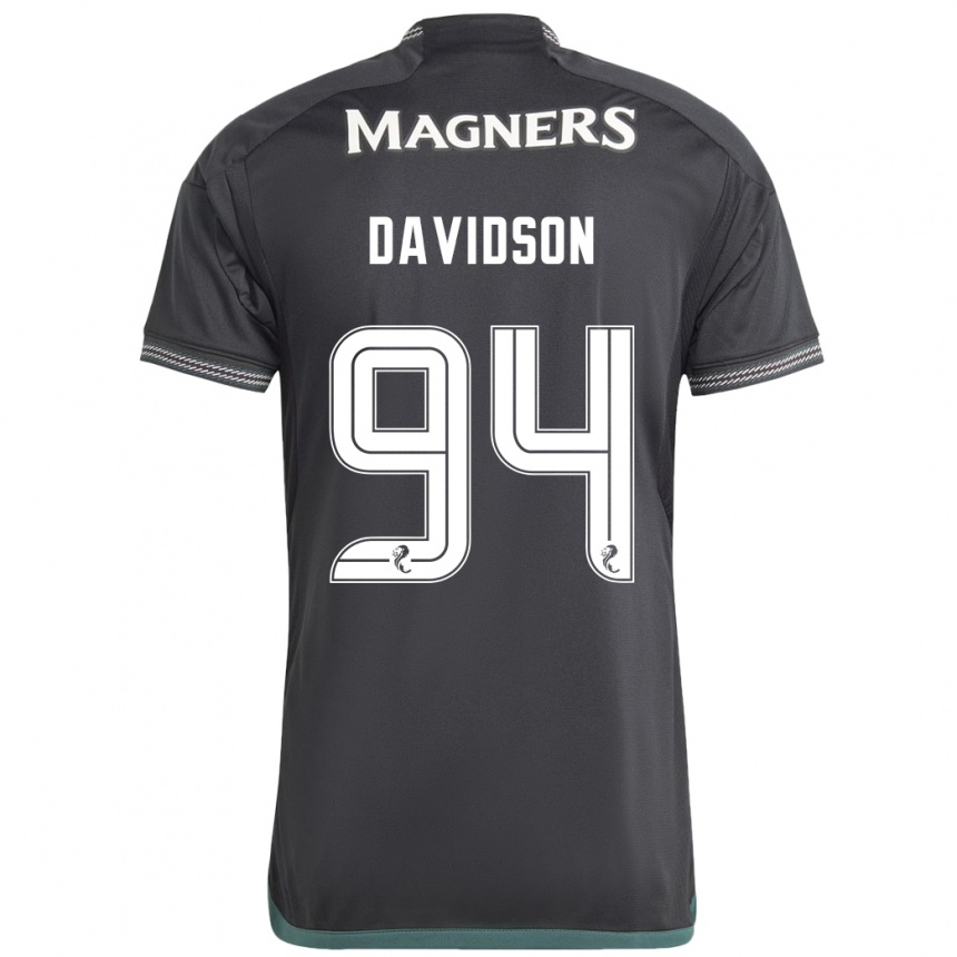 メンズフットボールアレクサンダー・デイビッドソン#94黒アウェイシャツ2023/24ジャージーユニフォーム