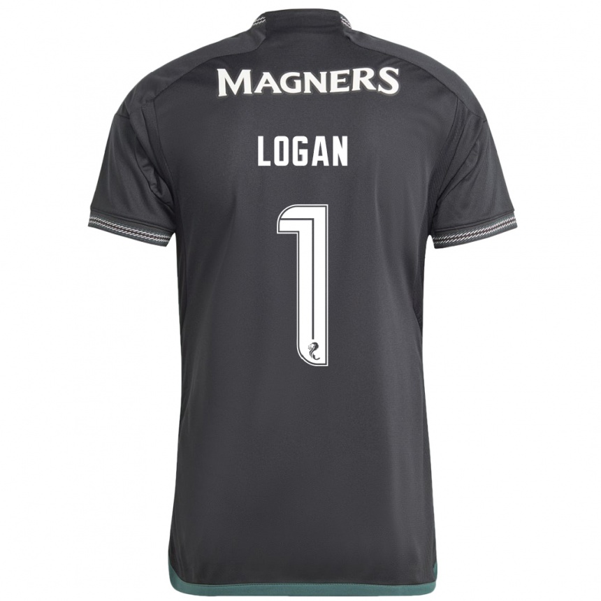 メンズフットボールクロエ・タガート・ローガン #1黒アウェイシャツ2023/24ジャージーユニフォーム