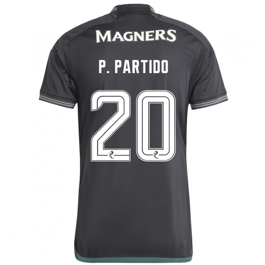 メンズフットボールポーラ・パルティド#20黒アウェイシャツ2023/24ジャージーユニフォーム