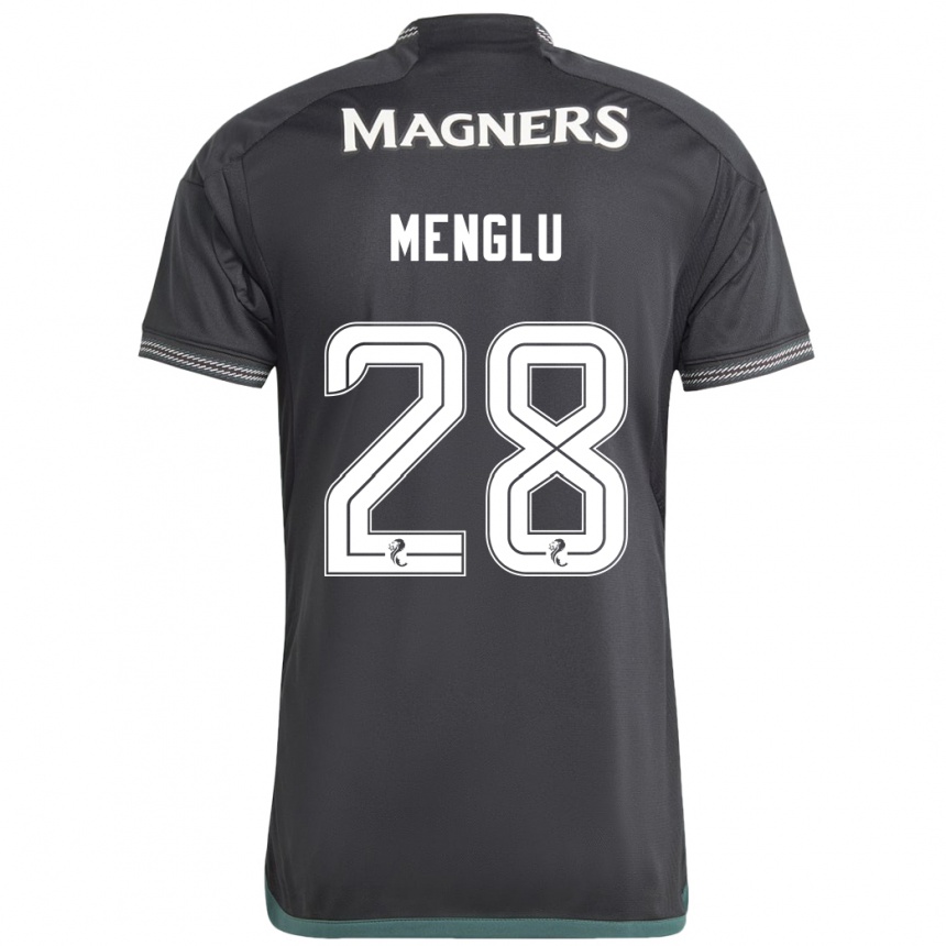 メンズフットボールシェン・メングル#28黒アウェイシャツ2023/24ジャージーユニフォーム