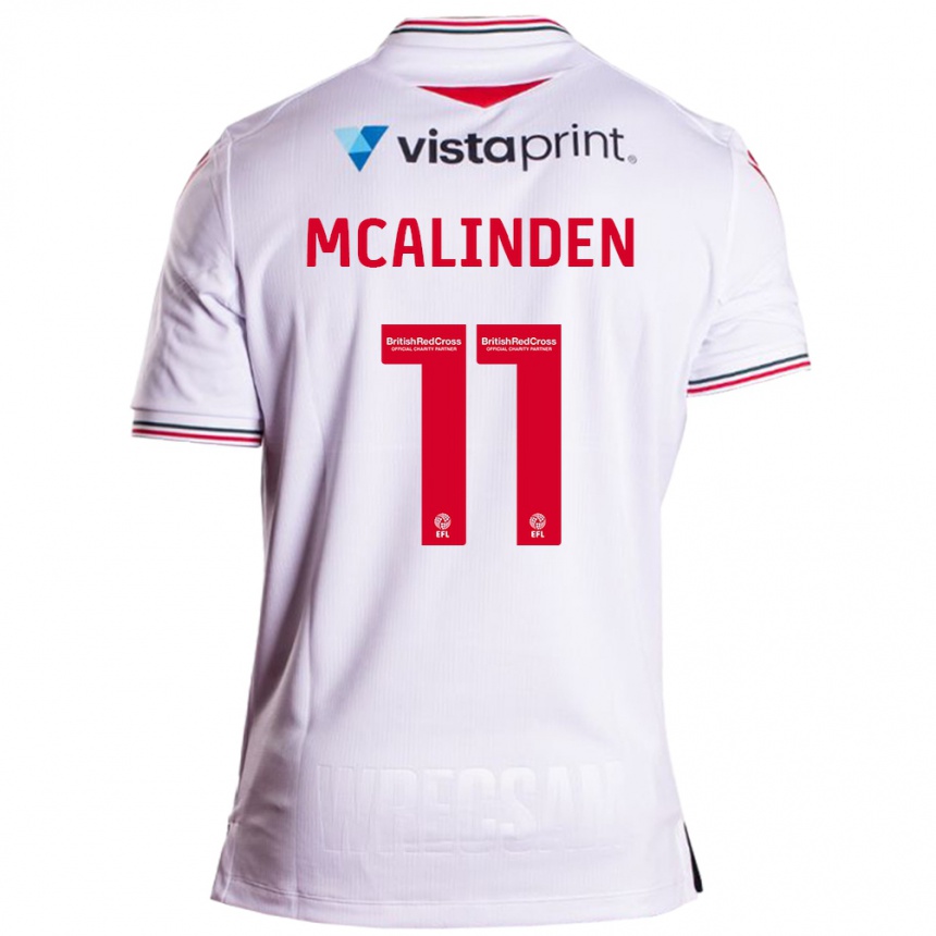 メンズフットボールリアム・マカリンデン#11白アウェイシャツ2023/24ジャージーユニフォーム