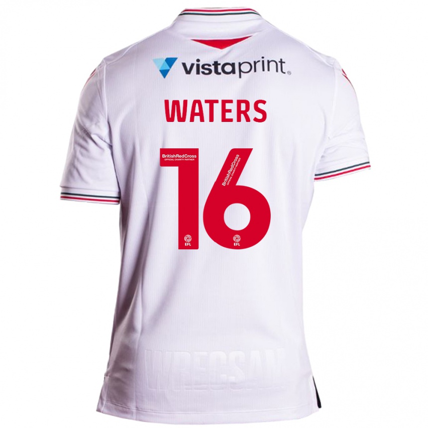 メンズフットボールビリー・ウォーターズ#16白アウェイシャツ2023/24ジャージーユニフォーム