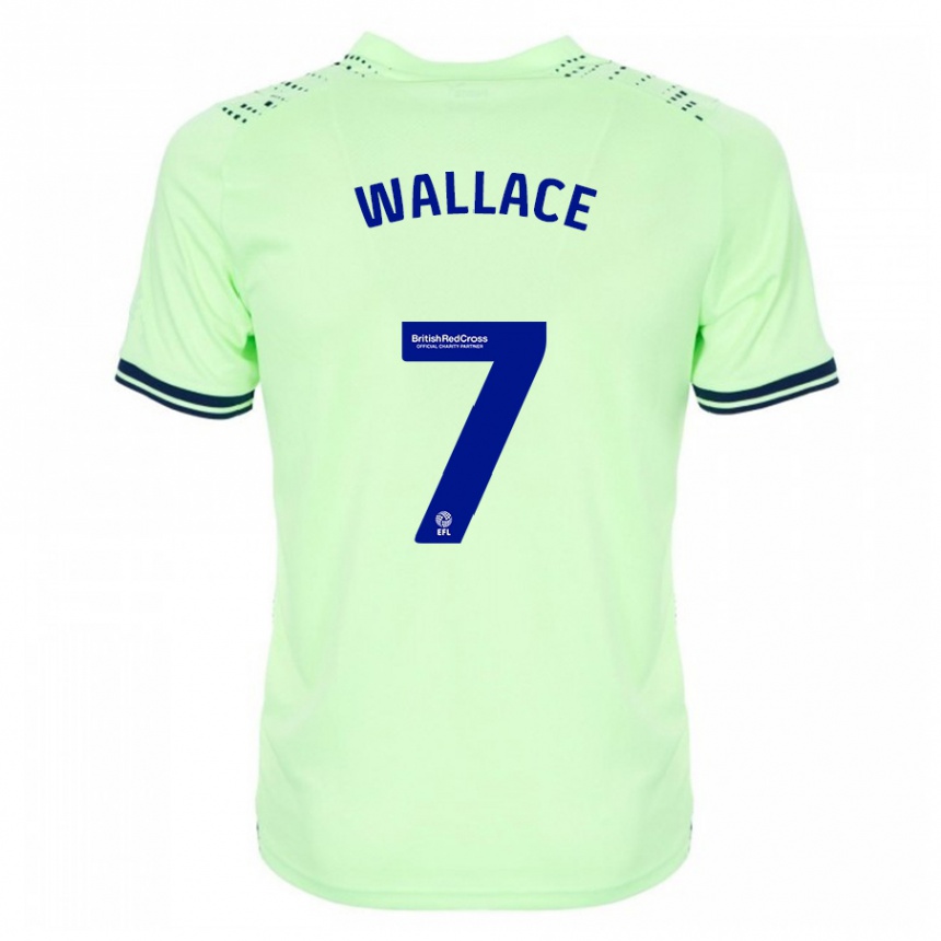 メンズフットボールジェド・ウォレス#7ネイビーアウェイシャツ2023/24ジャージーユニフォーム