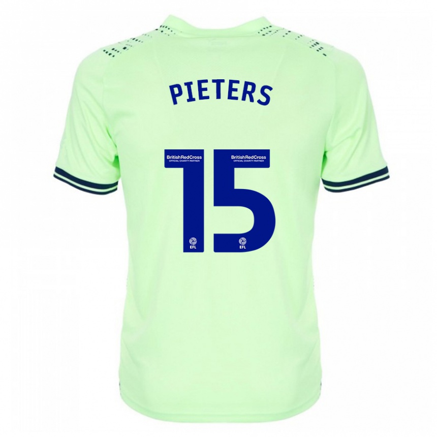 メンズフットボールエリック・ピーテルス#15ネイビーアウェイシャツ2023/24ジャージーユニフォーム