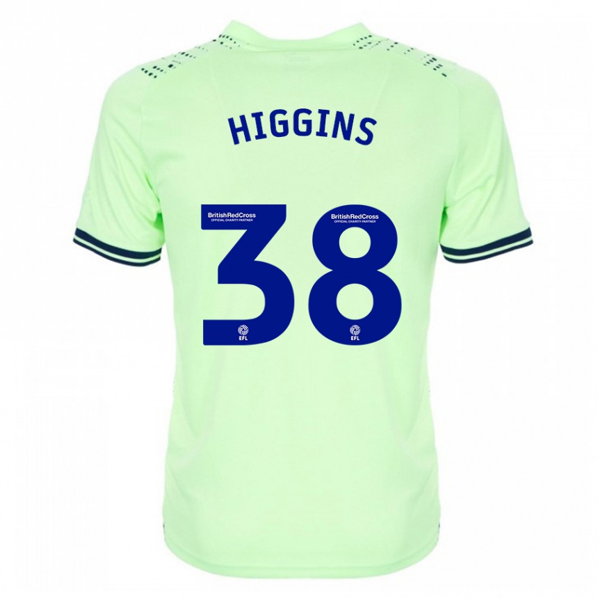 メンズフットボールアキール・ヒギンズ#38ネイビーアウェイシャツ2023/24ジャージーユニフォーム