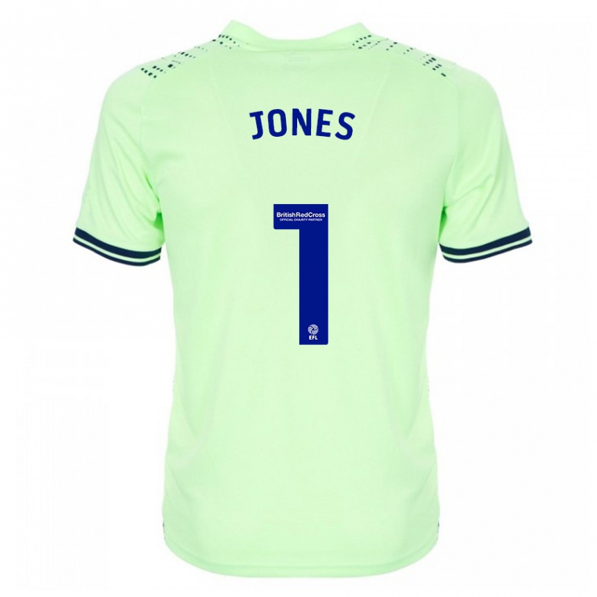 メンズフットボールルーシー・ジョーンズ#1ネイビーアウェイシャツ2023/24ジャージーユニフォーム