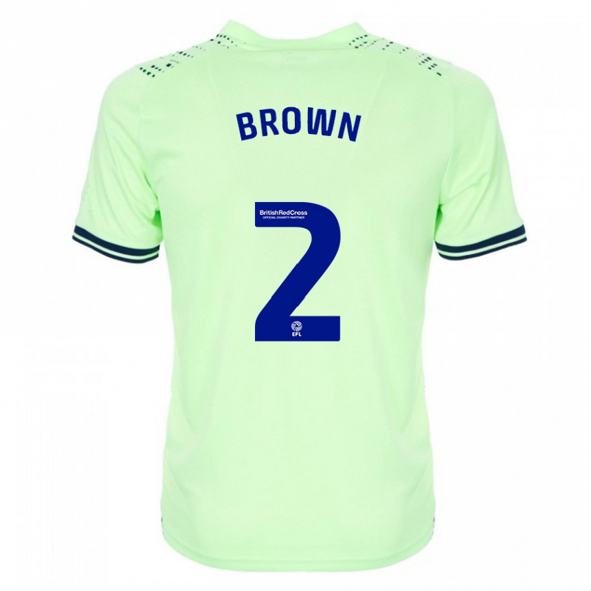 メンズフットボールアシュリー・ブラウン#2ネイビーアウェイシャツ2023/24ジャージーユニフォーム