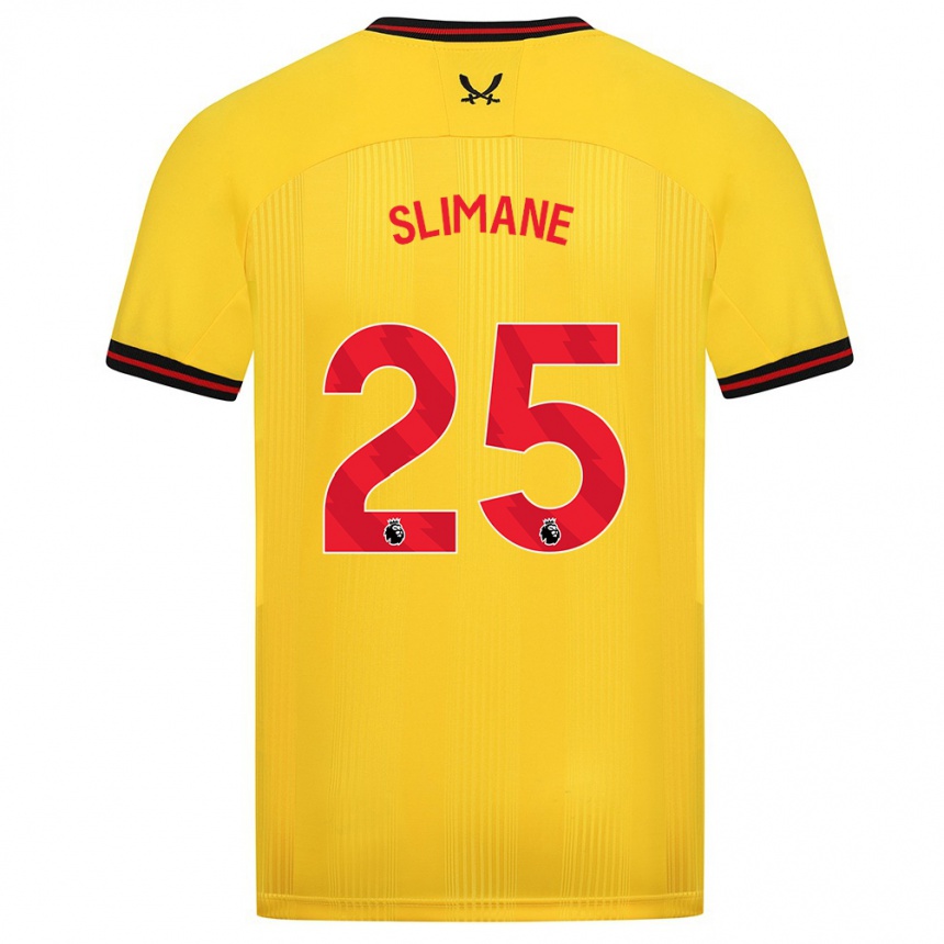 メンズフットボールアニス・ベン・スリマン#25イエローアウェイシャツ2023/24ジャージーユニフォーム