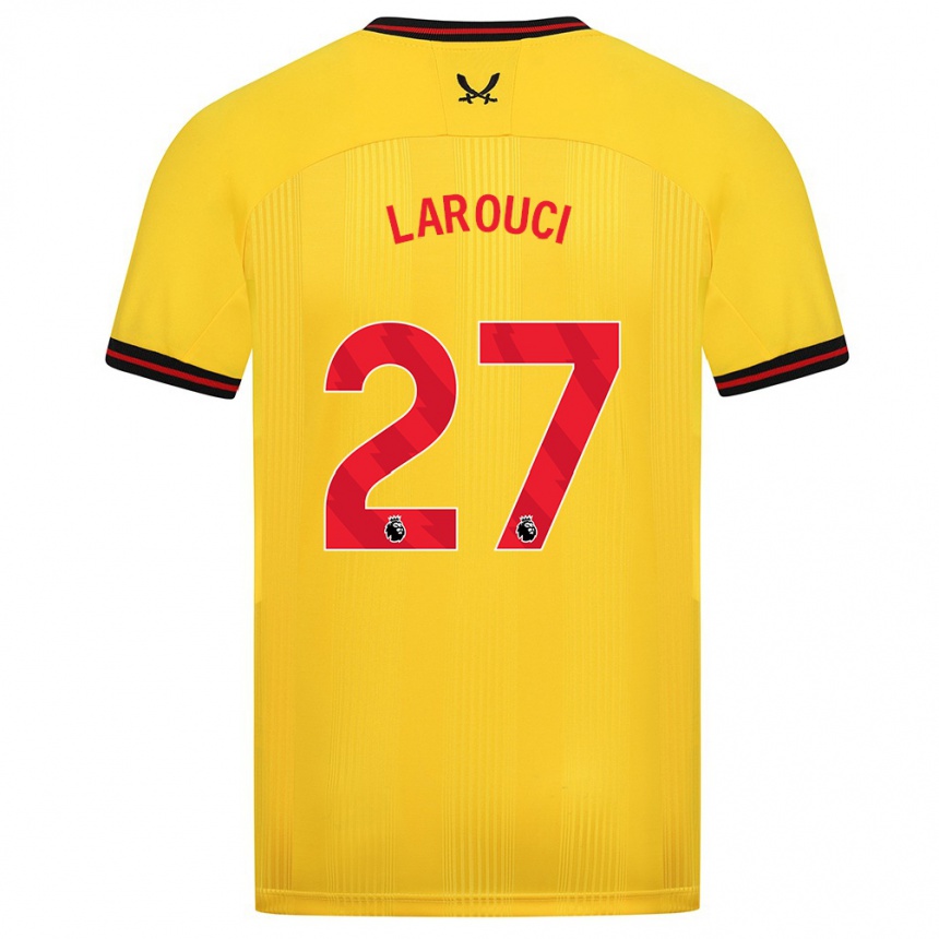 メンズフットボールヤセル・ラローチ#27イエローアウェイシャツ2023/24ジャージーユニフォーム
