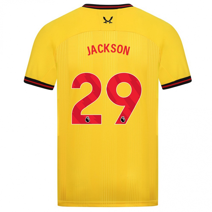 メンズフットボールファロン・オリビア・コノリー・ジャクソン#29イエローアウェイシャツ2023/24ジャージーユニフォーム