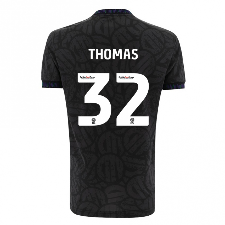メンズフットボールルイス・トーマス#32黒アウェイシャツ2023/24ジャージーユニフォーム