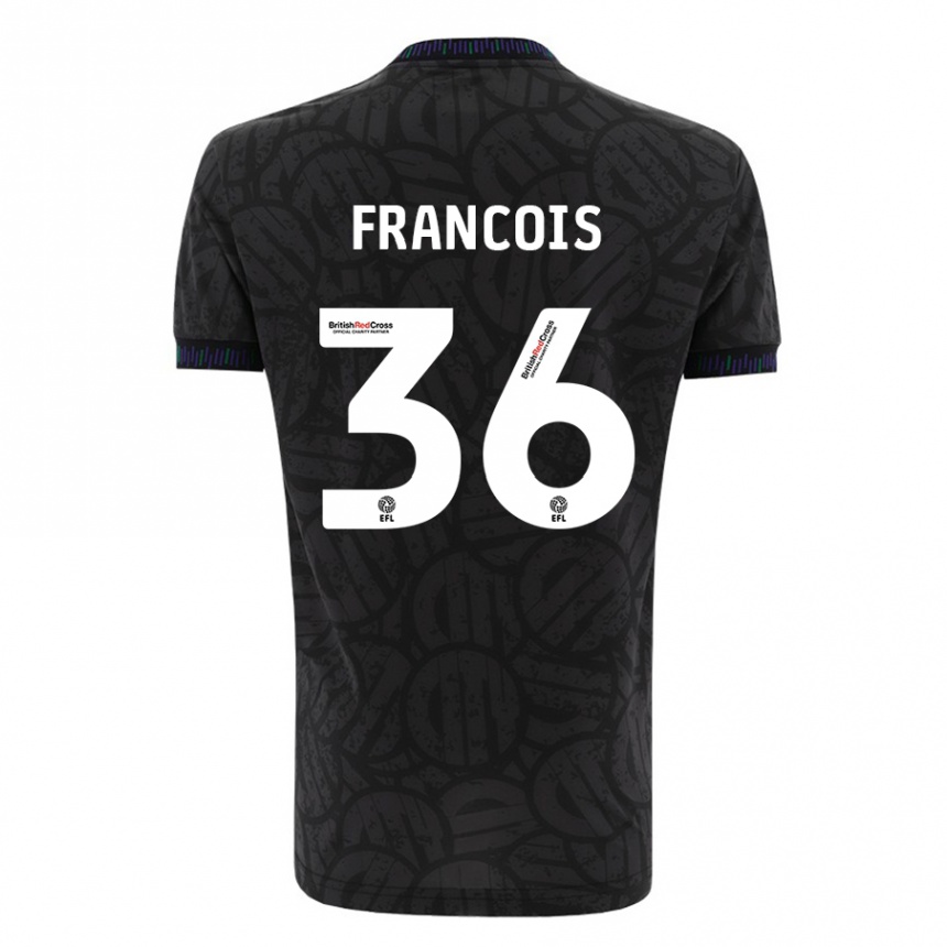 メンズフットボールマーリー・フランソワ#36黒アウェイシャツ2023/24ジャージーユニフォーム