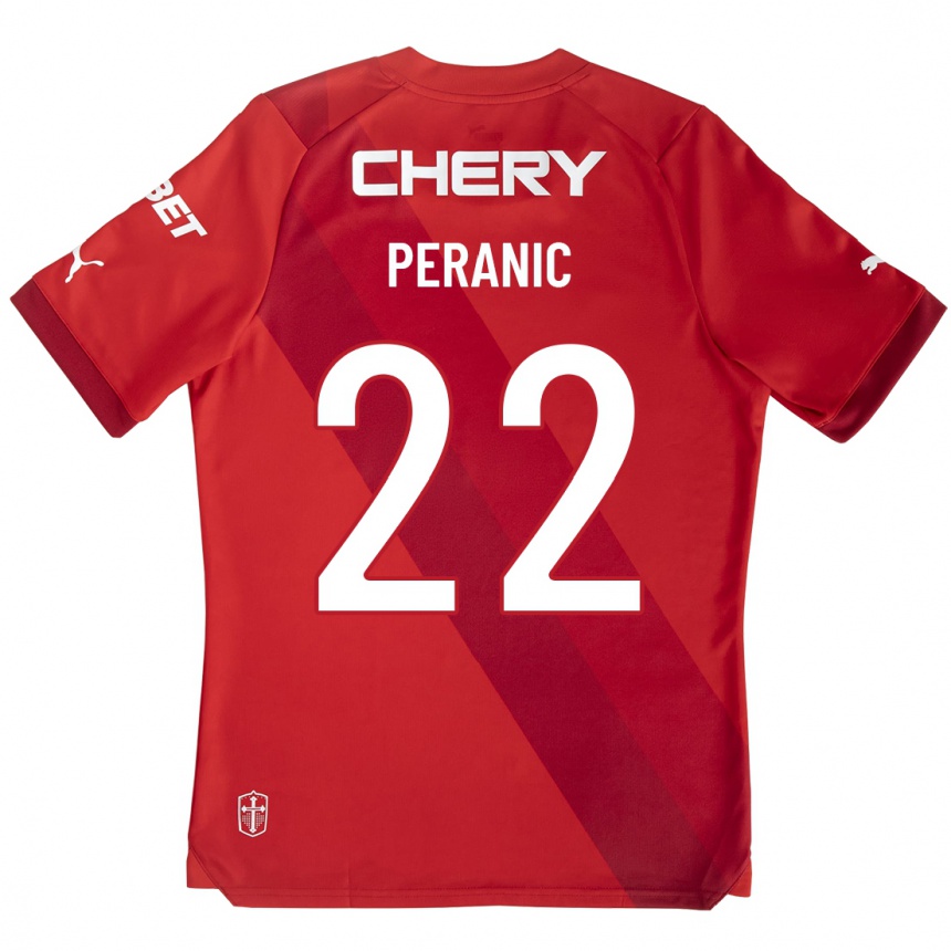 メンズフットボールニコラス・ペラニック#22赤アウェイシャツ2023/24ジャージーユニフォーム
