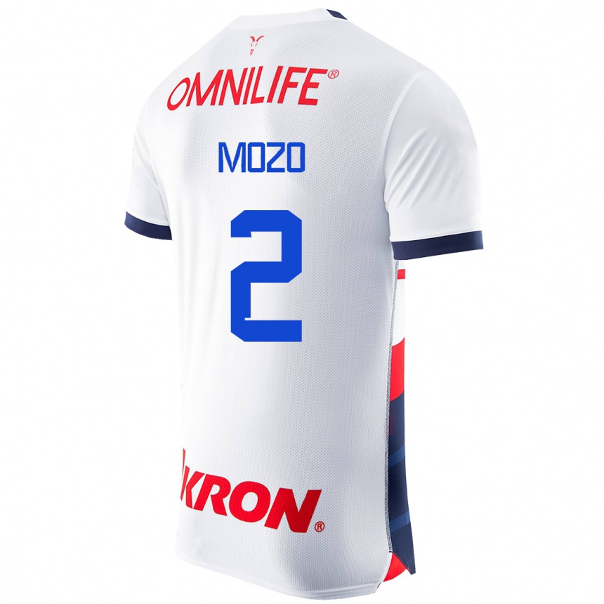 メンズフットボールアラン・モゾ#2白アウェイシャツ2023/24ジャージーユニフォーム