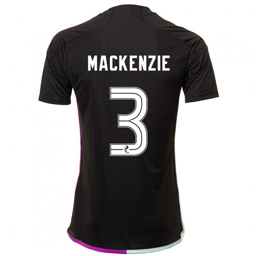 メンズフットボールジャック・マッケンジー#3黒アウェイシャツ2023/24ジャージーユニフォーム