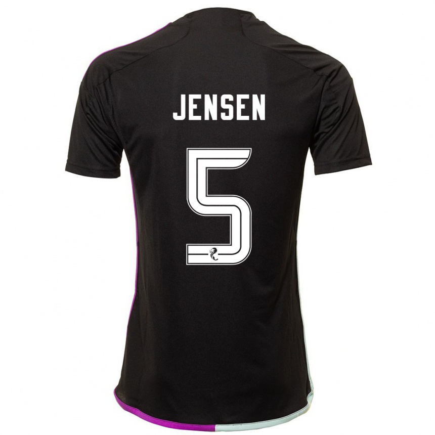 メンズフットボールリチャード・ジェンセン#5黒アウェイシャツ2023/24ジャージーユニフォーム
