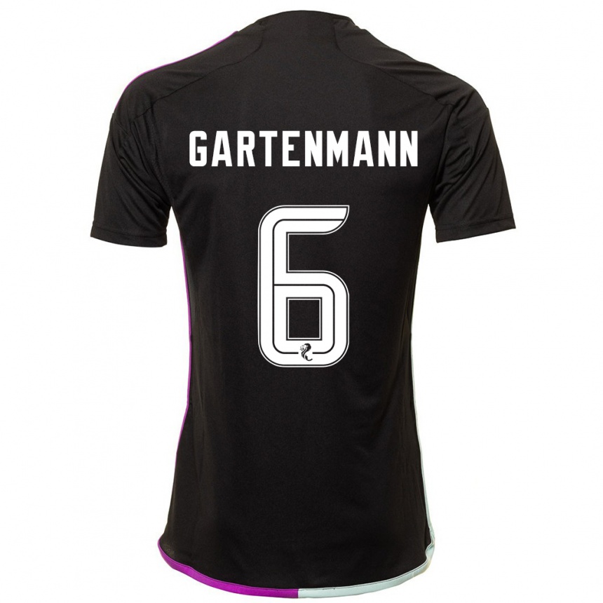 メンズフットボールステファン・ガーテンマン#6黒アウェイシャツ2023/24ジャージーユニフォーム