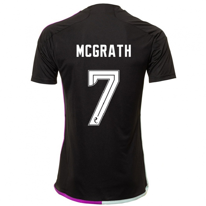 メンズフットボールジェイミー・マクグラス#7黒アウェイシャツ2023/24ジャージーユニフォーム