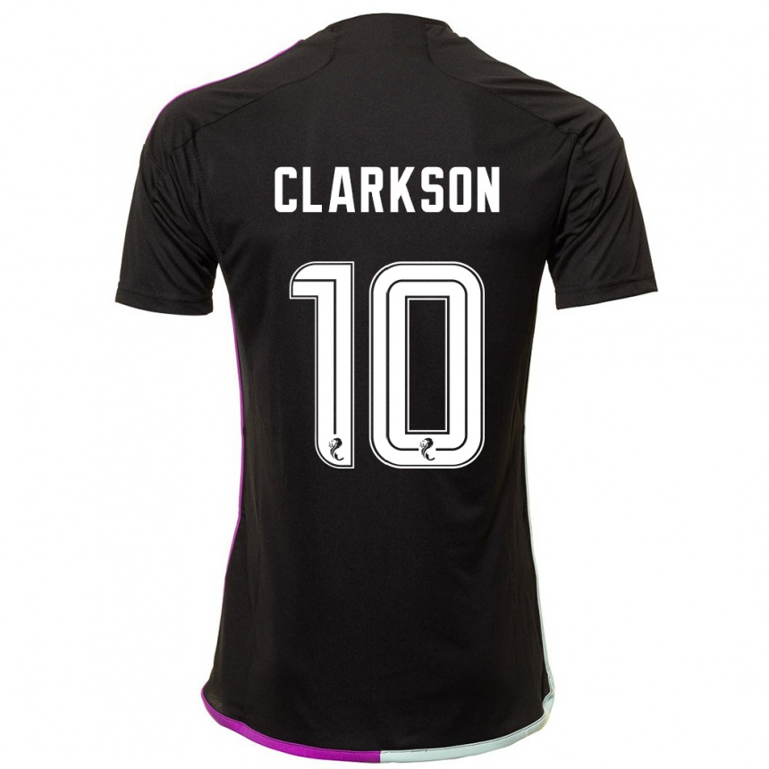 メンズフットボールレイトン・クラークソン#10黒アウェイシャツ2023/24ジャージーユニフォーム