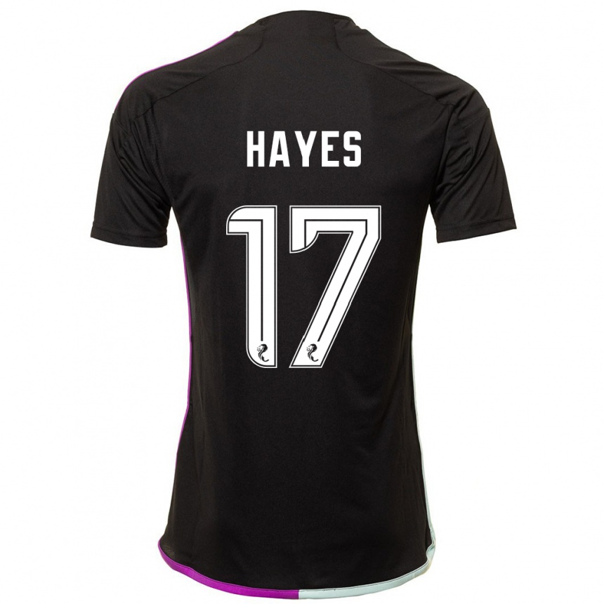 メンズフットボールジョニー・ヘイズ#17黒アウェイシャツ2023/24ジャージーユニフォーム