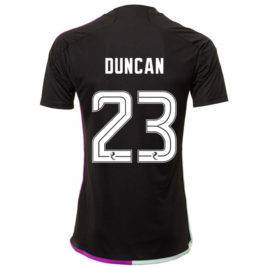 メンズフットボールライアン・ダンカン#23黒アウェイシャツ2023/24ジャージーユニフォーム