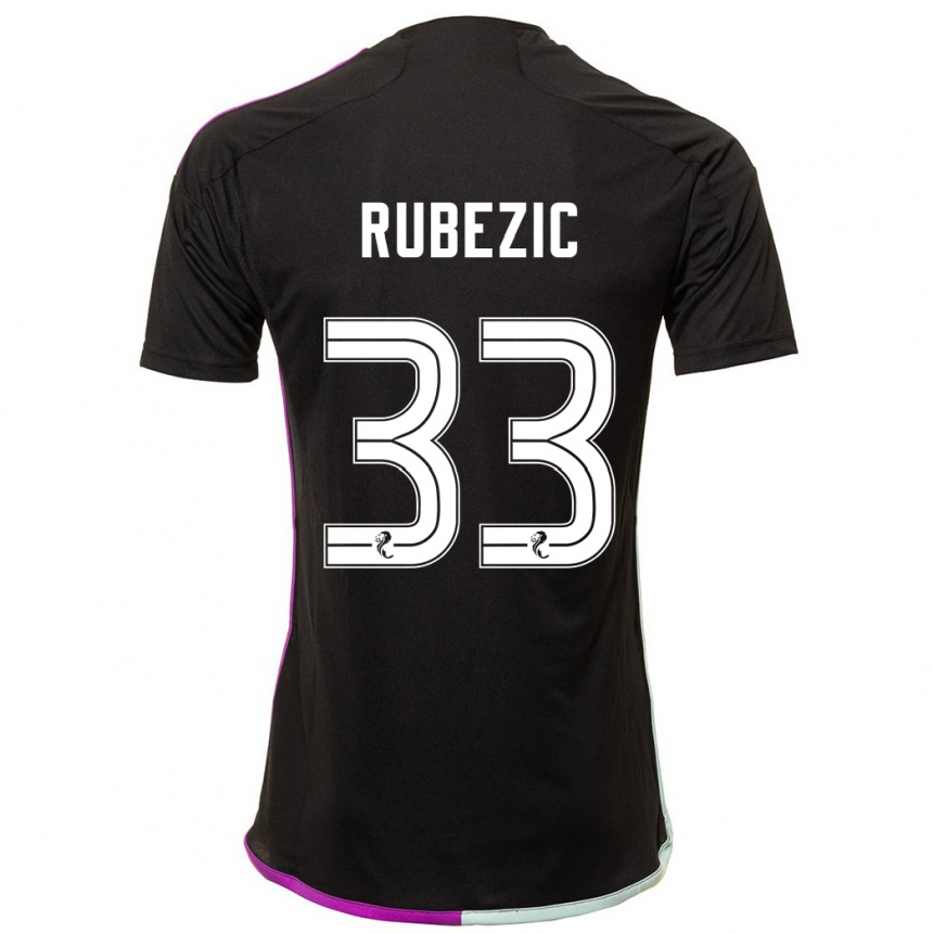 メンズフットボールスロボダン・ルベジッチ#33黒アウェイシャツ2023/24ジャージーユニフォーム