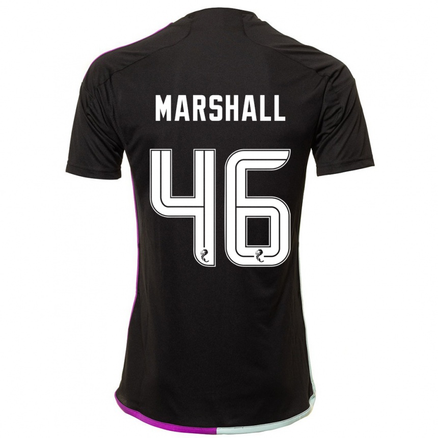 メンズフットボールフィンドレー・マーシャル#46黒アウェイシャツ2023/24ジャージーユニフォーム