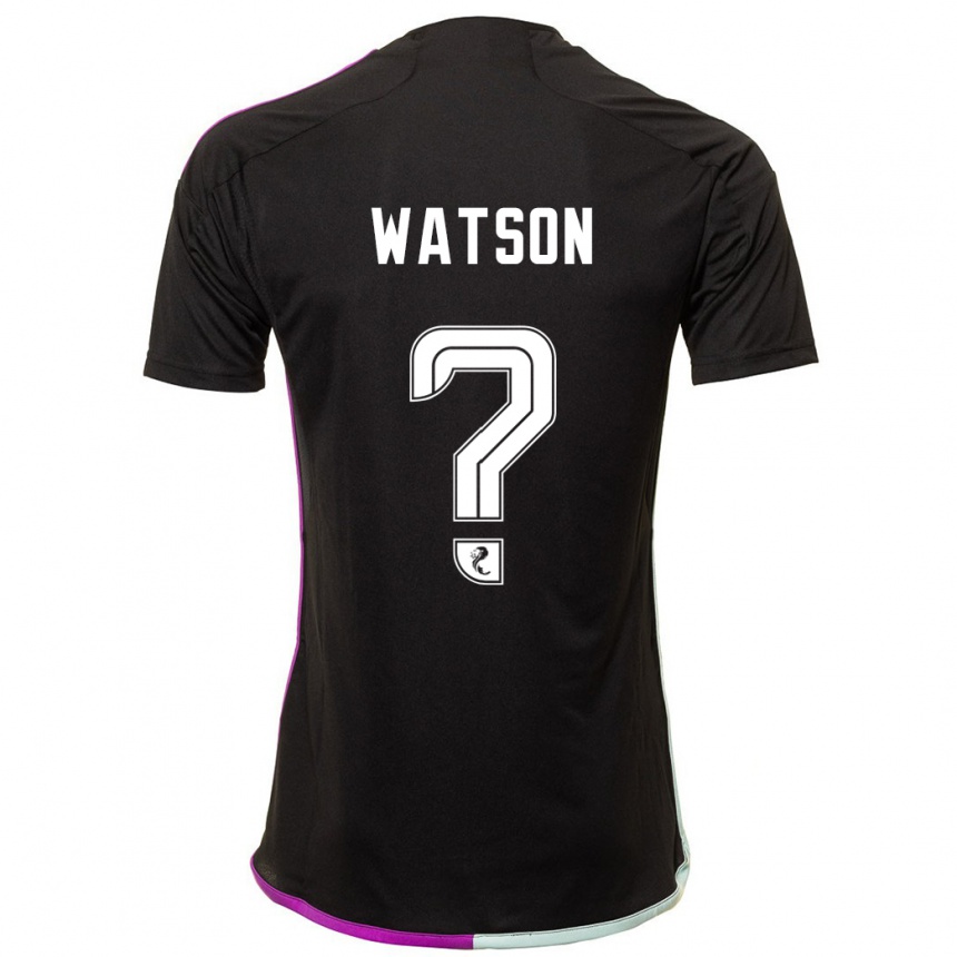 メンズフットボールそしてワトソン#0黒アウェイシャツ2023/24ジャージーユニフォーム
