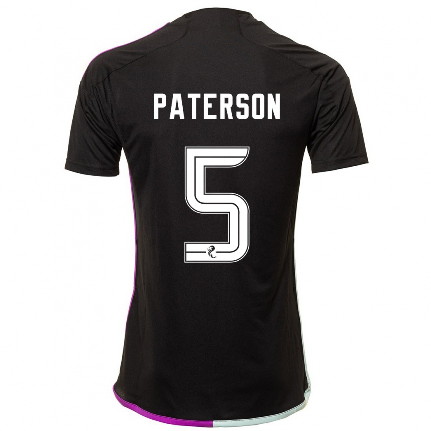 メンズフットボールドナ・パターソン#5黒アウェイシャツ2023/24ジャージーユニフォーム