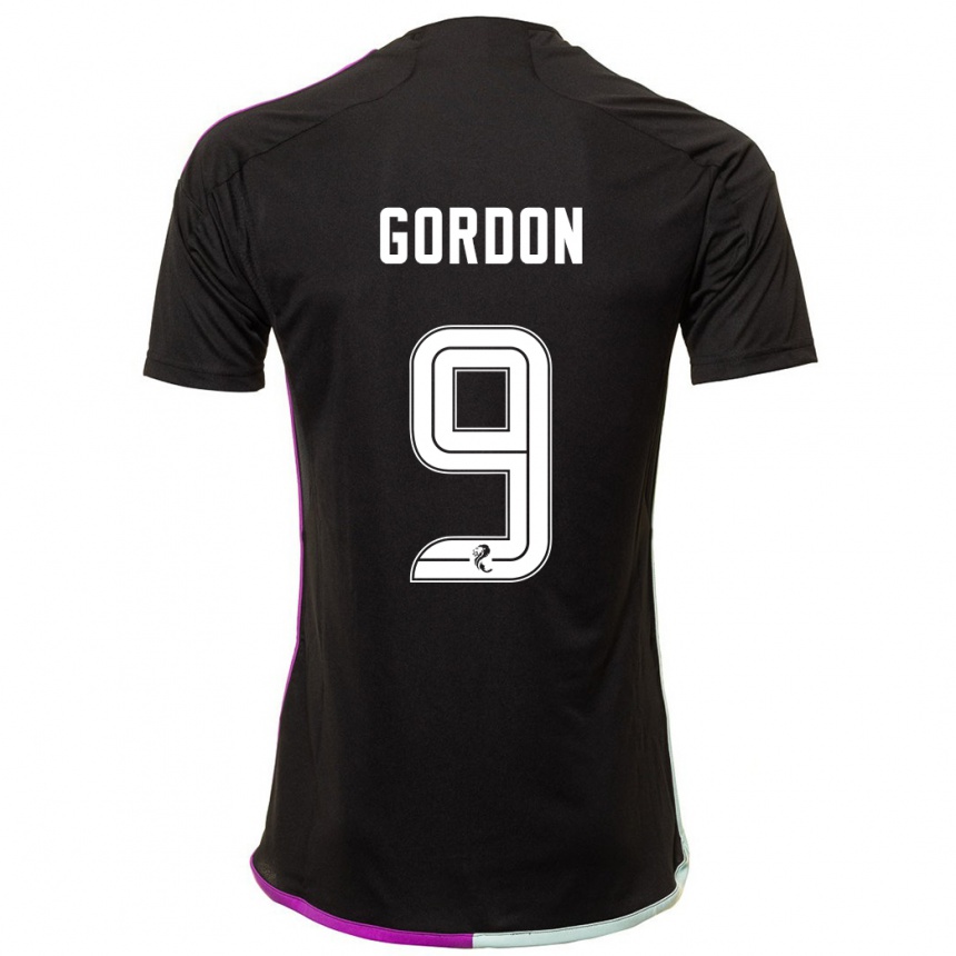 メンズフットボールローレン・ゴードン#9黒アウェイシャツ2023/24ジャージーユニフォーム