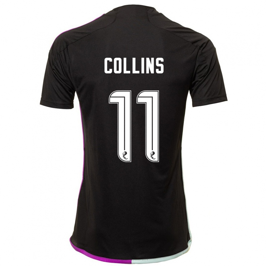 メンズフットボールベイリー・コリンズ#11黒アウェイシャツ2023/24ジャージーユニフォーム