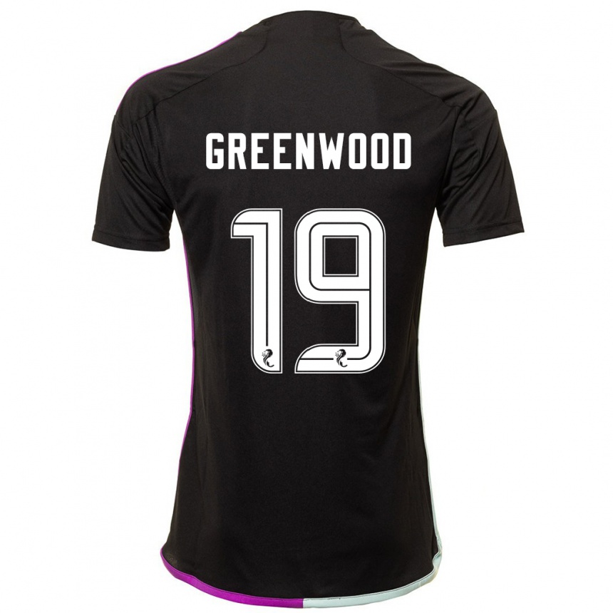 メンズフットボールブローディー・グリーンウッド#19黒アウェイシャツ2023/24ジャージーユニフォーム