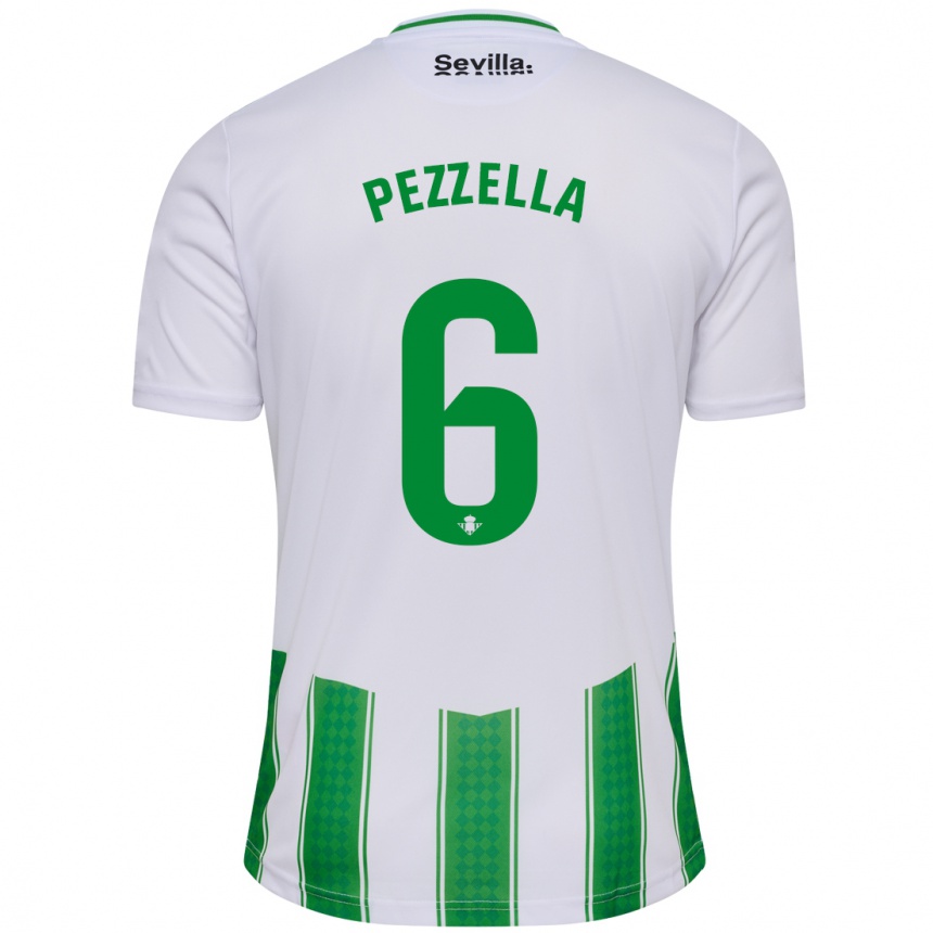 レディースフットボールヘルマン・ペッセッラ#6白ホームシャツ2023/24ジャージーユニフォーム