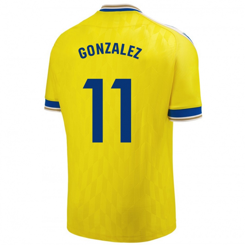 レディースフットボールチャス・ゴンサレス#11イエローホームシャツ2023/24ジャージーユニフォーム