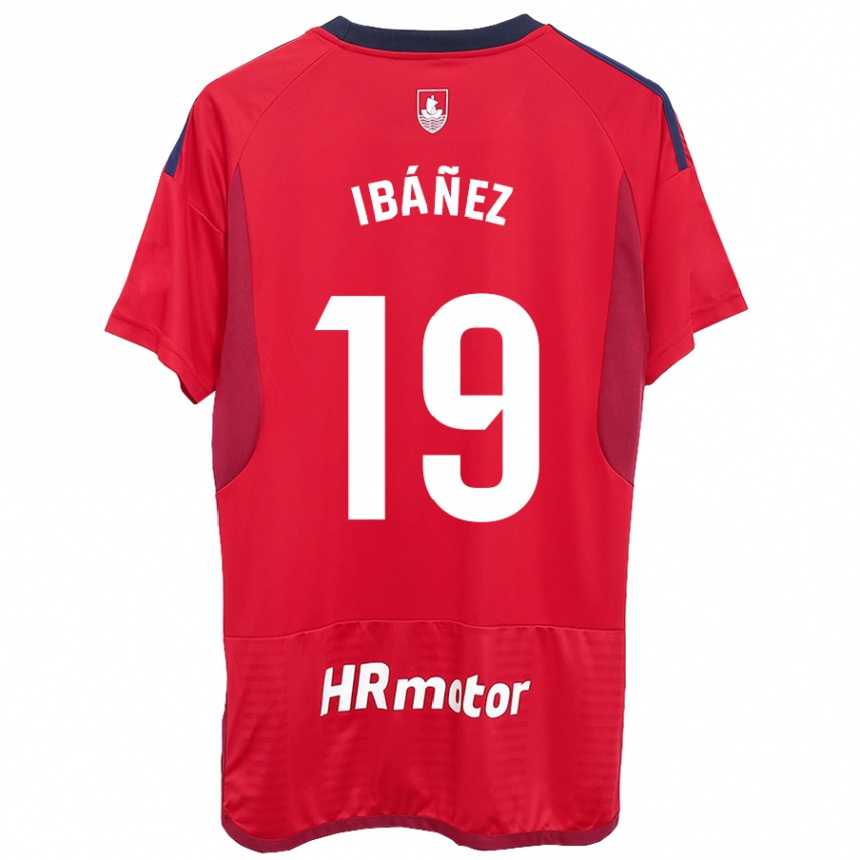 レディースフットボールパブロ・イバニェス#19赤ホームシャツ2023/24ジャージーユニフォーム