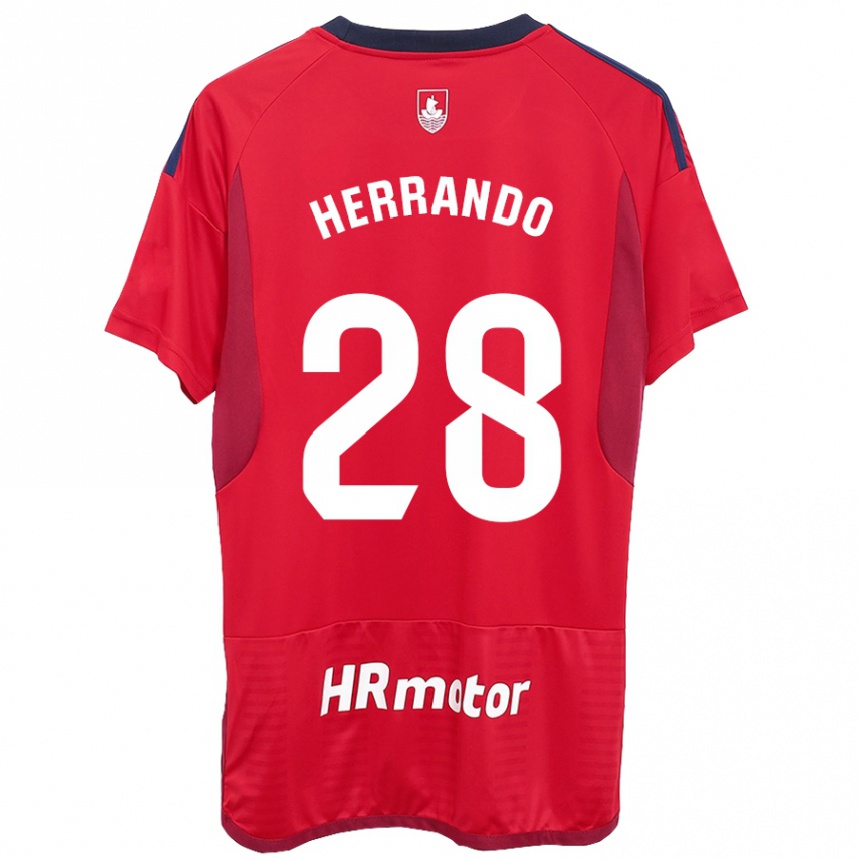 レディースフットボールホルヘ・エルランド#28赤ホームシャツ2023/24ジャージーユニフォーム