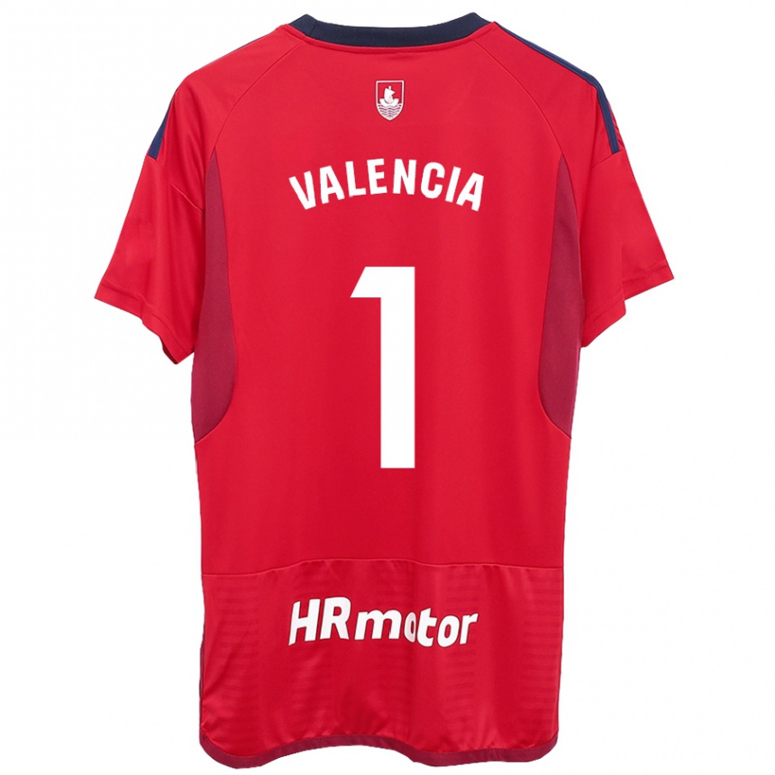 レディースフットボールパブロ・バレンシア・ガルシア#1赤ホームシャツ2023/24ジャージーユニフォーム