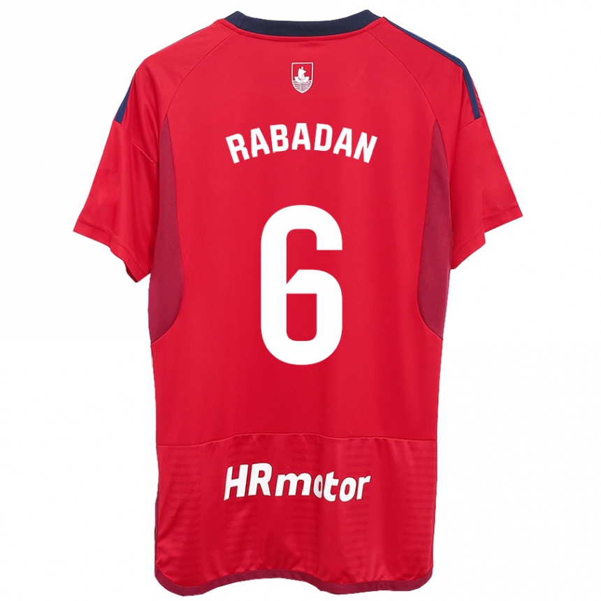 レディースフットボールデビッド・ラバダン#6赤ホームシャツ2023/24ジャージーユニフォーム