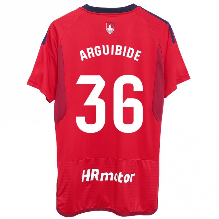 レディースフットボールイニゴ・アルギビデ#36赤ホームシャツ2023/24ジャージーユニフォーム