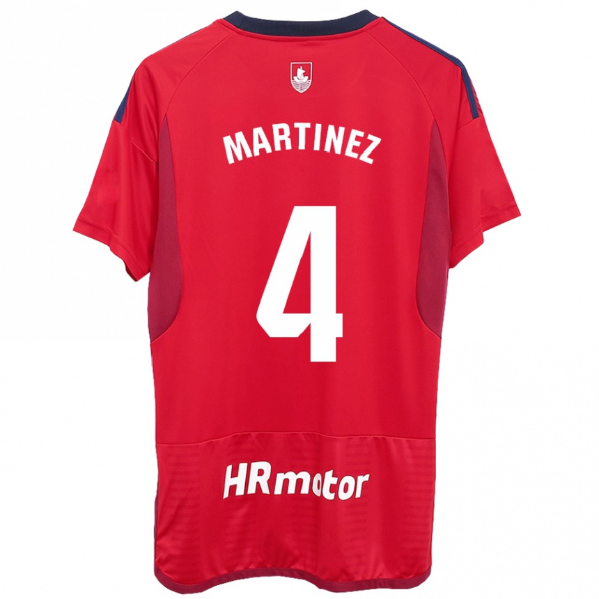 レディースフットボールベラ・マルティネス#4赤ホームシャツ2023/24ジャージーユニフォーム