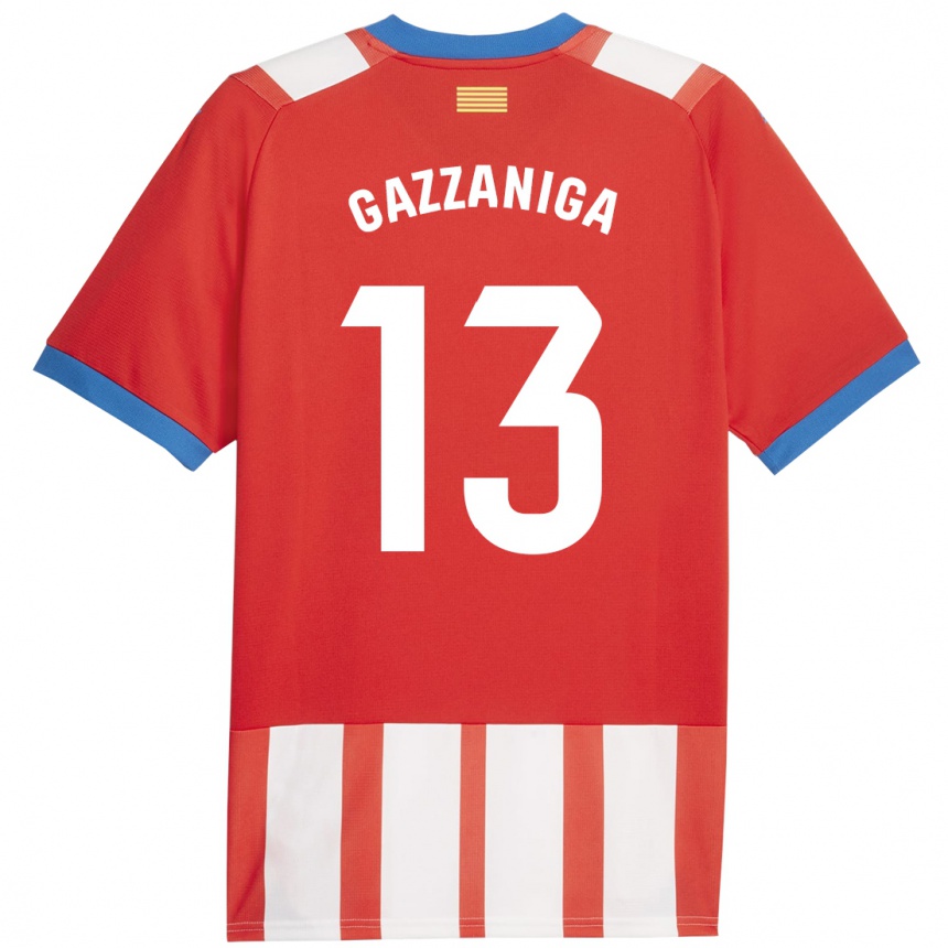 レディースフットボールパウロ・ガッサニーガ#13赤白ホームシャツ2023/24ジャージーユニフォーム