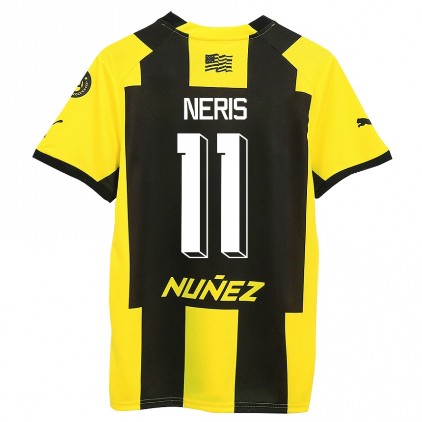 レディースフットボールホセ・ネリス#11黄 黒ホームシャツ2023/24ジャージーユニフォーム