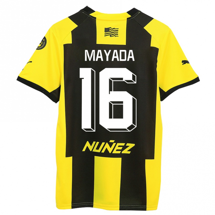 レディースフットボールカミーロ・マジャダ#16黄 黒ホームシャツ2023/24ジャージーユニフォーム
